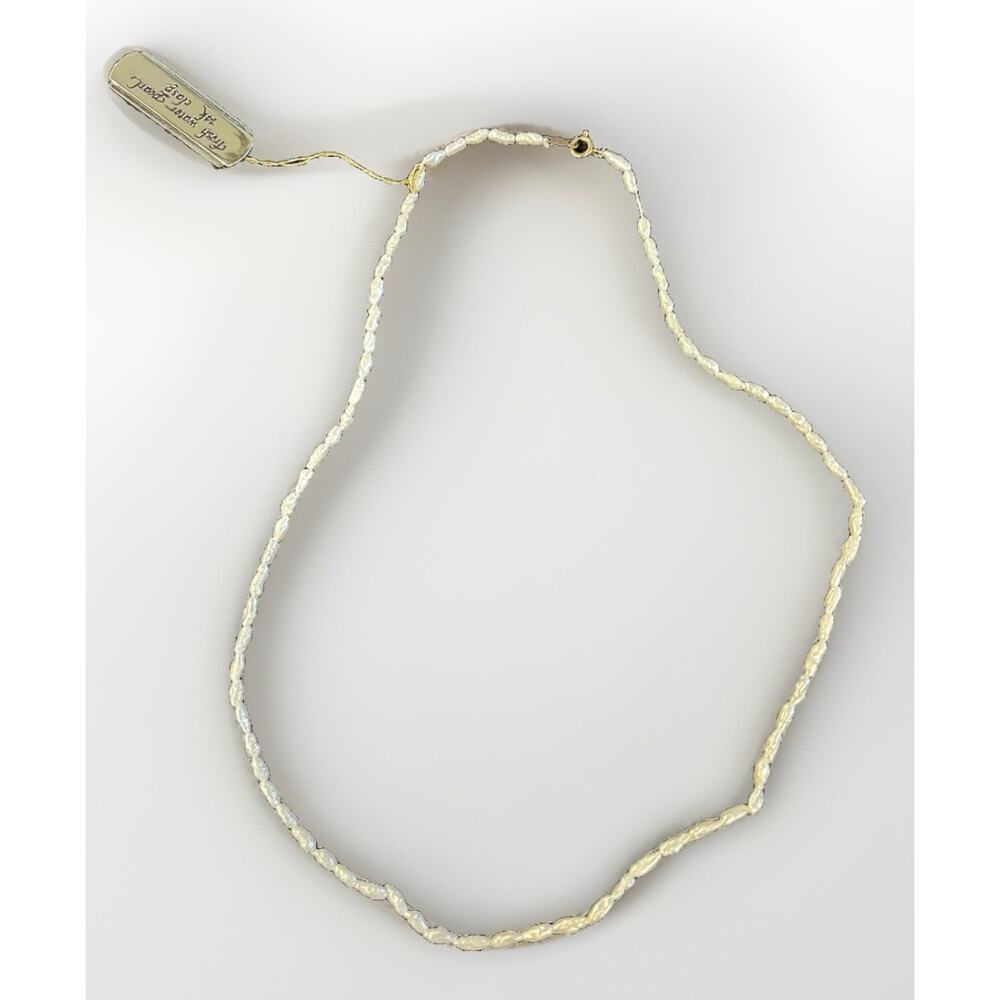 Freshwater Seed Pearl Necklace w/ 14K GOLD Spring Ring Clasp 16” Vintage NOS